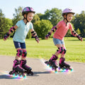 4-Size Adjustable Light-Up Inline Skates for Toddlers Ages 5-7-Pink - Pink - Toy Sports