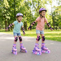 4-Size Adjustable Light-Up Inline Skates for Toddlers Ages 5-7-Purple - Purple - Toy Sports