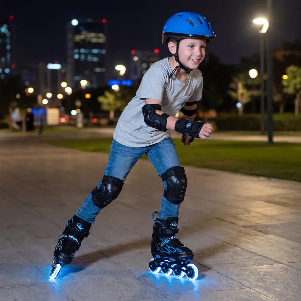 4 Sizes Adjustable Blade Roller with Light-up Wheels for Youth-Blue - Blue - Toy Sports