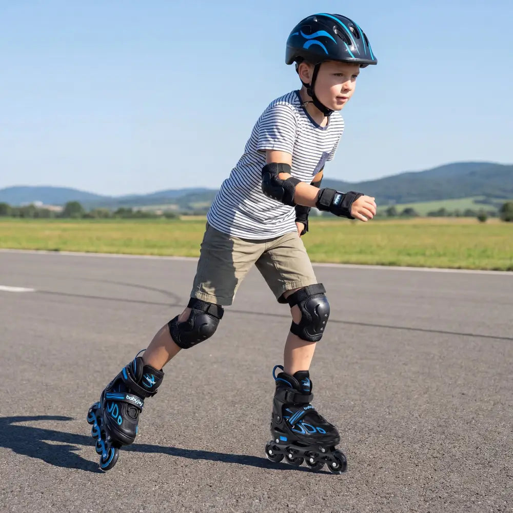 4 Sizes Adjustable Blade Roller with Light-up Wheels for Youth-Blue - Blue - Toy Sports