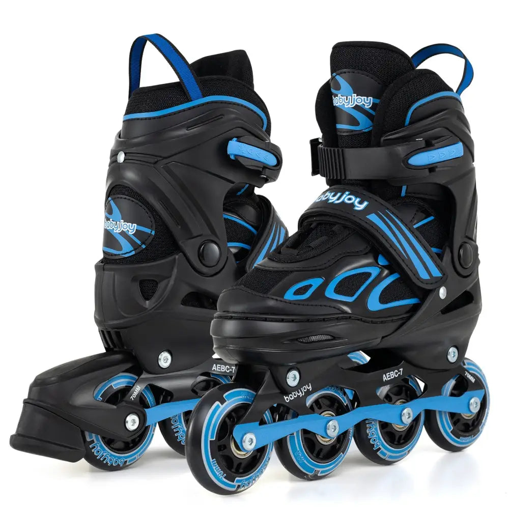4 Sizes Adjustable Blade Roller with Light-up Wheels for Youth-Blue - Blue - Toy Sports