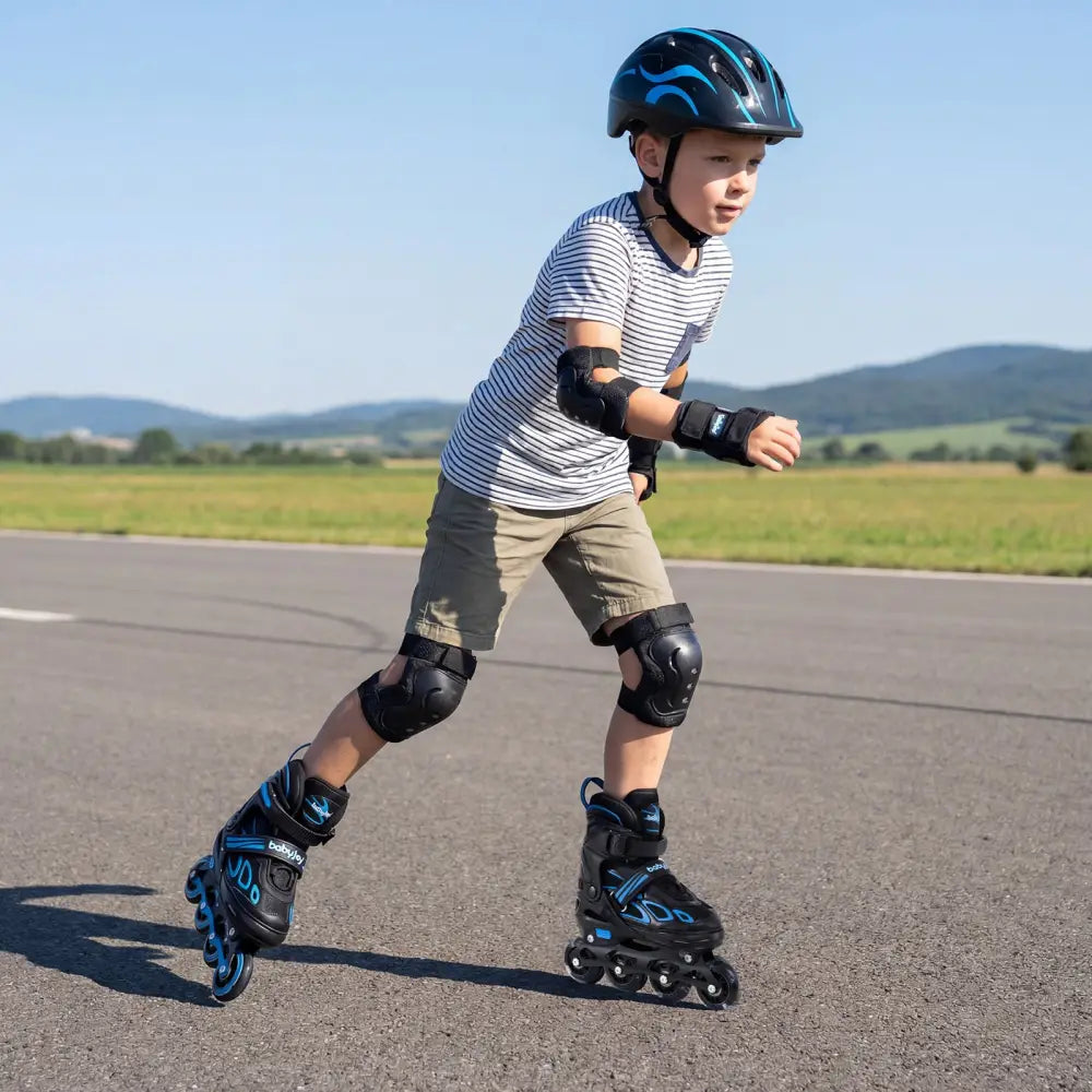 4 Sizes Adjustable Blade Roller with Light-up Wheels for Youth-Blue - Blue - Toy Sports