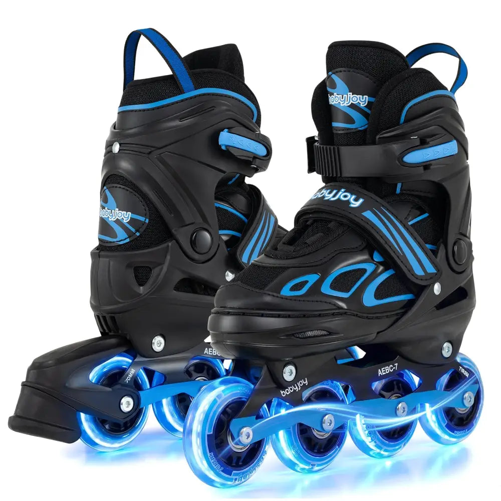 4 Sizes Adjustable Blade Roller with Light-up Wheels for Youth-Blue - Blue - Toy Sports
