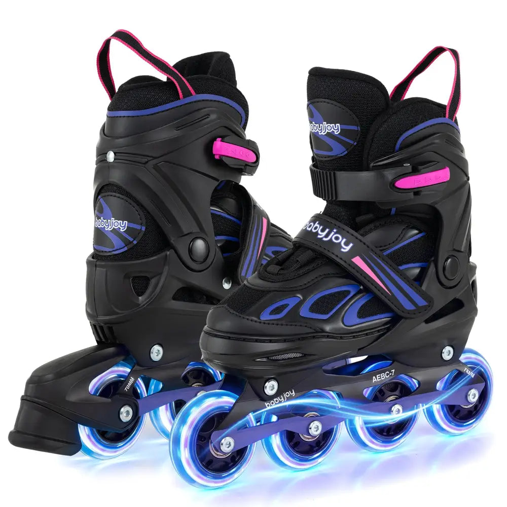 4 Sizes Adjustable Blade Roller with Light-up Wheels for Youth-Purple - Purple - Toy Sports