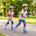 4 Sizes Adjustable Kids Roller Skates with Light-up Wheels and Safety Protection-Purple - Purple - Toy Sports