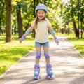 4 Sizes Adjustable Kids Roller Skates with Light-up Wheels and Safety Protection S Size-Purple - Purple - Toy Sports