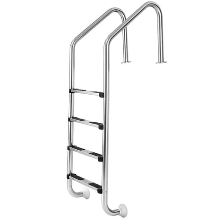 4-Step Inground Pool Ladder Stainless Steel Swimming Pool Ladder - Silver - Swimming Pools