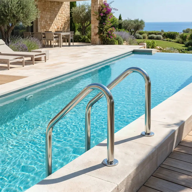 4-Step Inground Pool Ladder Stainless Steel Swimming Pool Ladder - Silver - Swimming Pools
