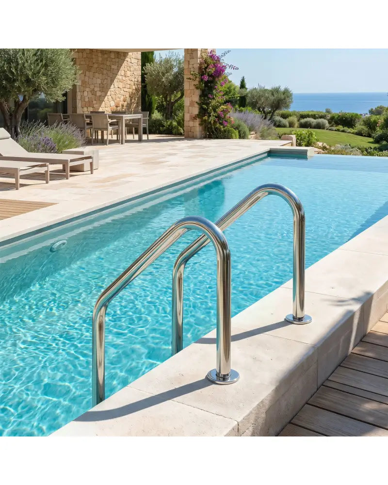 4-Step Inground Pool Ladder Stainless Steel Swimming Pool Ladder - Silver - Swimming Pools