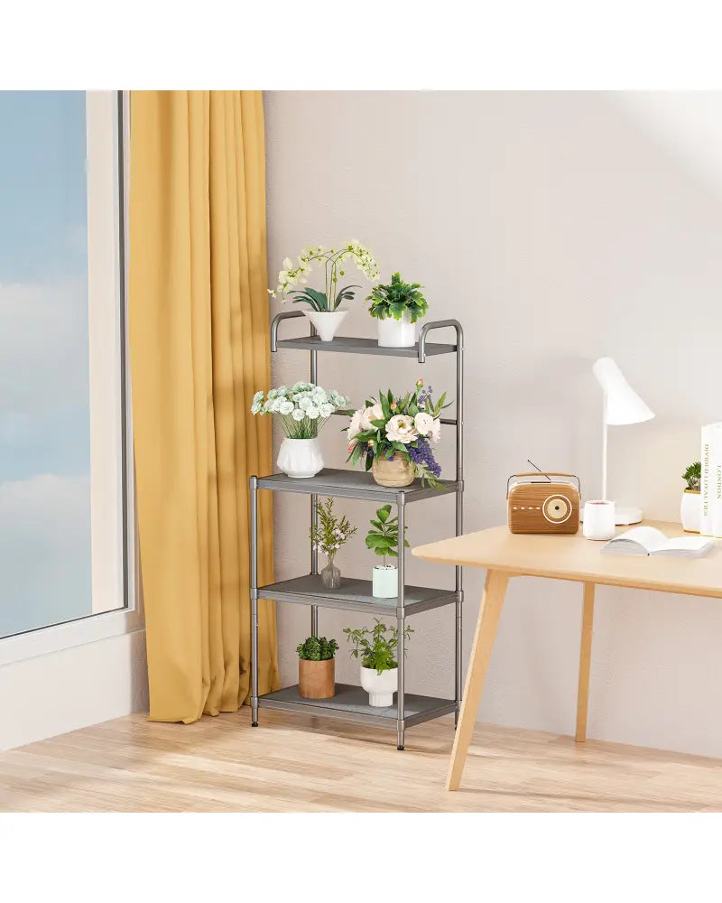 4-Tier Baker€™s Rack Stand Shelves Kitchen Storage Rack Organizer - Gray - Baker’s Racks