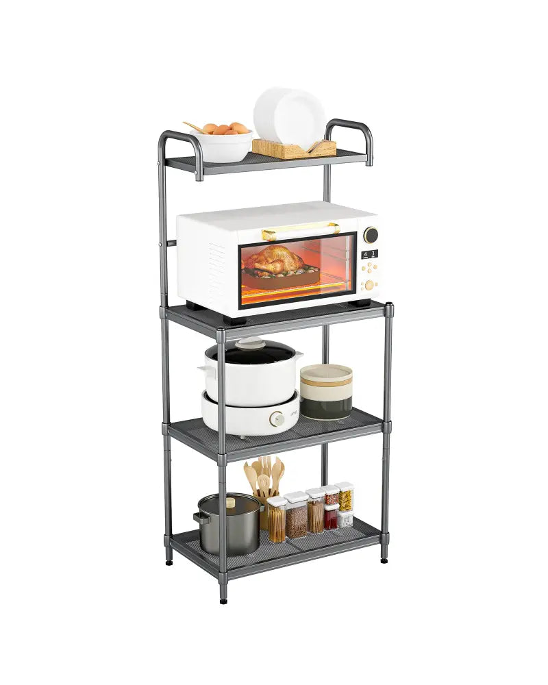 4-Tier Baker€™s Rack Stand Shelves Kitchen Storage Rack Organizer - Gray - Baker’s Racks