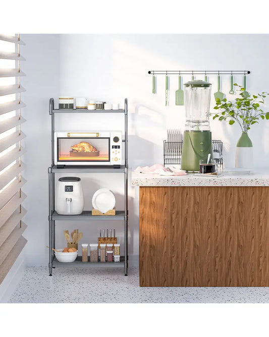 4-Tier Baker€™s Rack Stand Shelves Kitchen Storage Rack Organizer - Gray - Baker’s Racks
