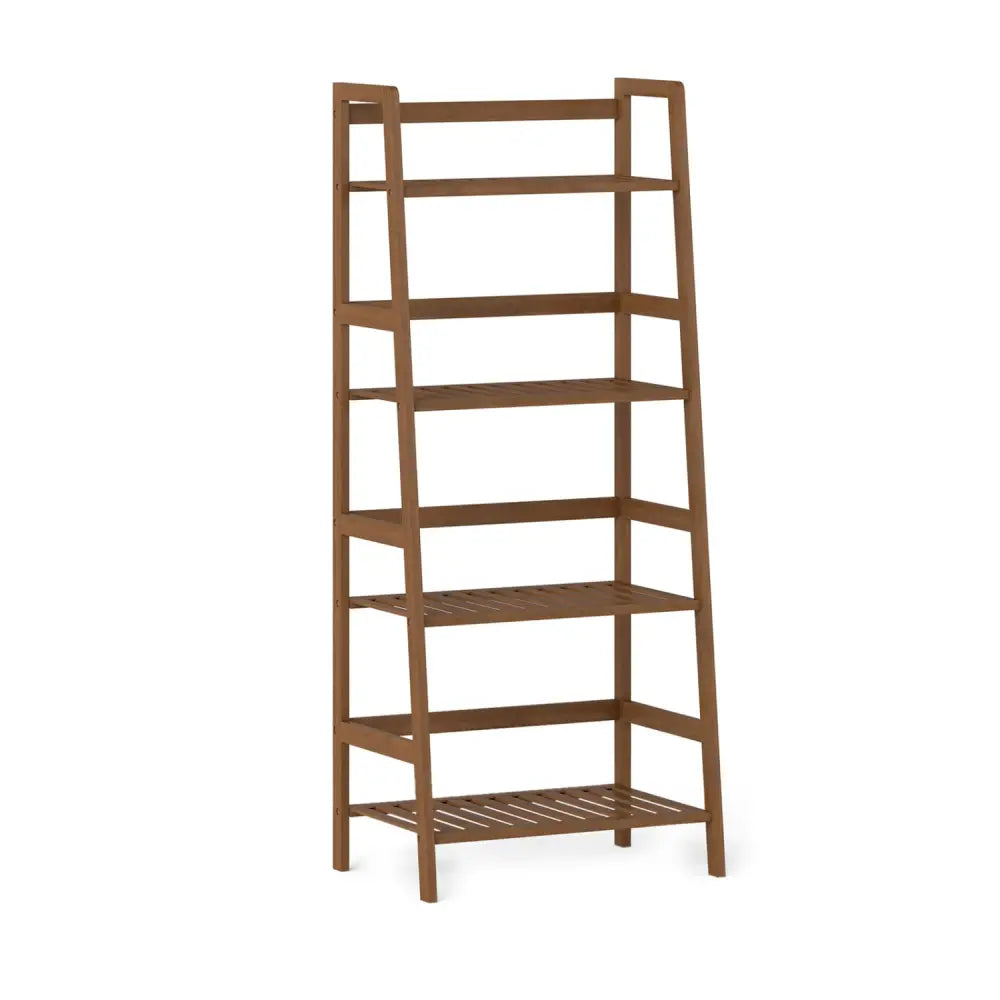 4-Tier Bamboo Plant Rack with Guardrails Stable and Space-Saving-Walnut - Walnut - Plant Stands