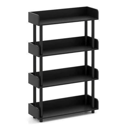 4-Tier Bookshelf Open Bookcase with Anti-Tipping Kit Industrial Storage Unit-Black Costway