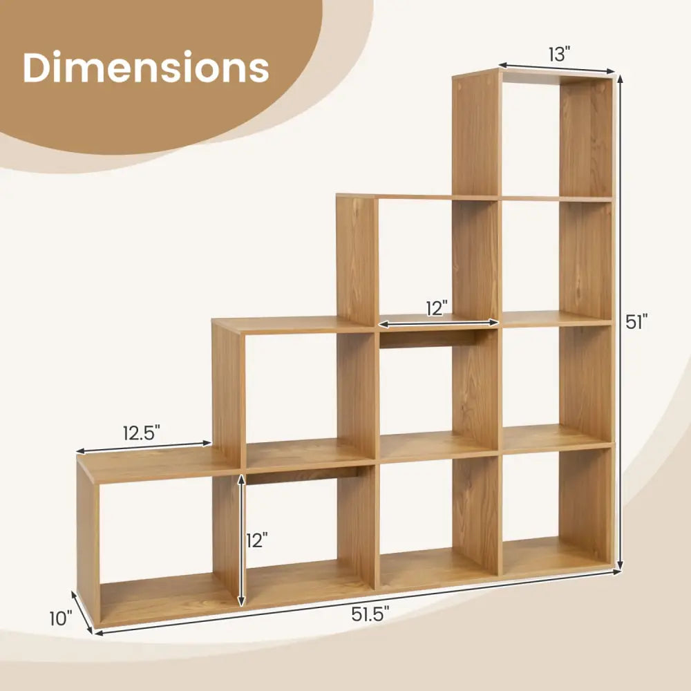 4-Tier Bookshelf with 2 Anti-Tipping Kits for Home Office-Natrual - Natural - Bookcases