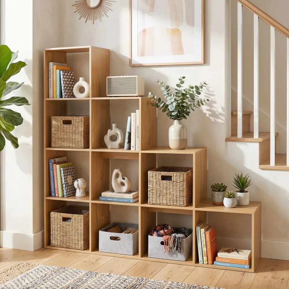 4-Tier Bookshelf with 2 Anti-Tipping Kits for Home Office-Natrual - Natural - Bookcases