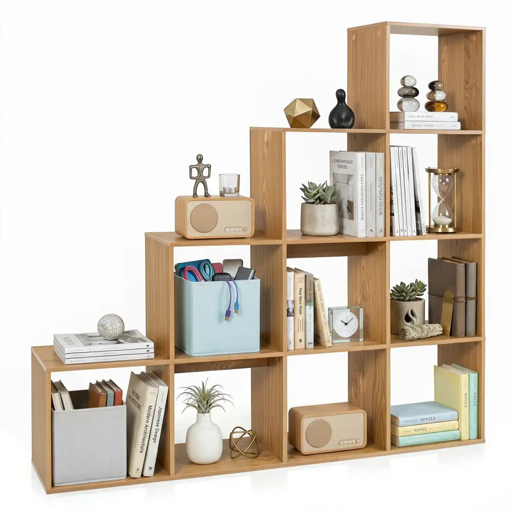 4-Tier Bookshelf with 2 Anti-Tipping Kits for Home Office-Natrual - Natural - Bookcases