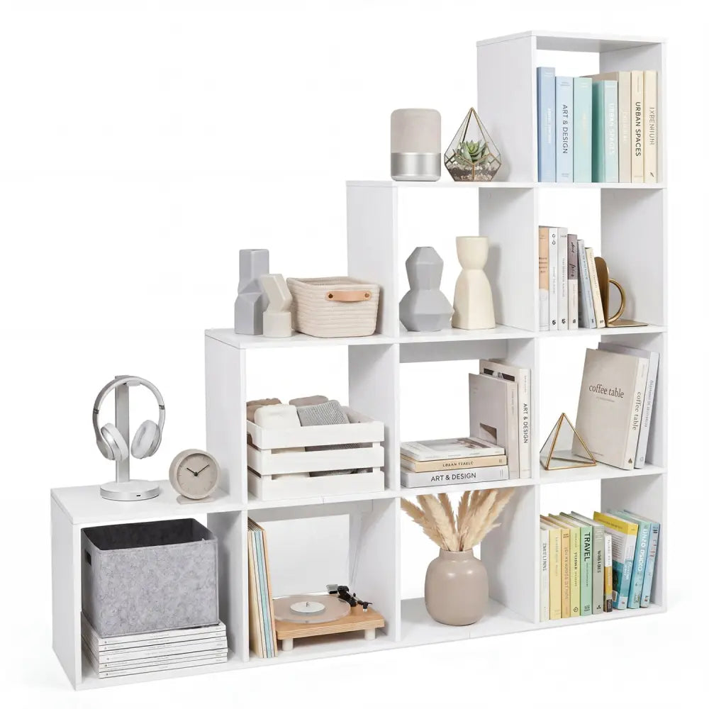 4-Tier Bookshelf with 2 Anti-Tipping Kits for Home Office-White - White - Bookcases