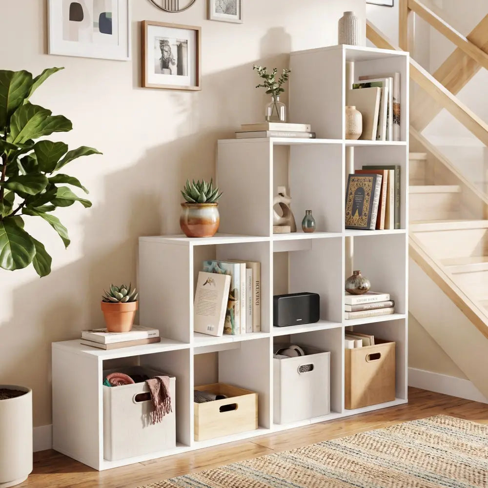 4-Tier Bookshelf with 2 Anti-Tipping Kits for Home Office-White - White - Bookcases