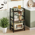 4-Tier Bookshelf with Metal Frame and Wooden Storage Racks for Study-Rustic Brown - Rustic Brown - Bookcases