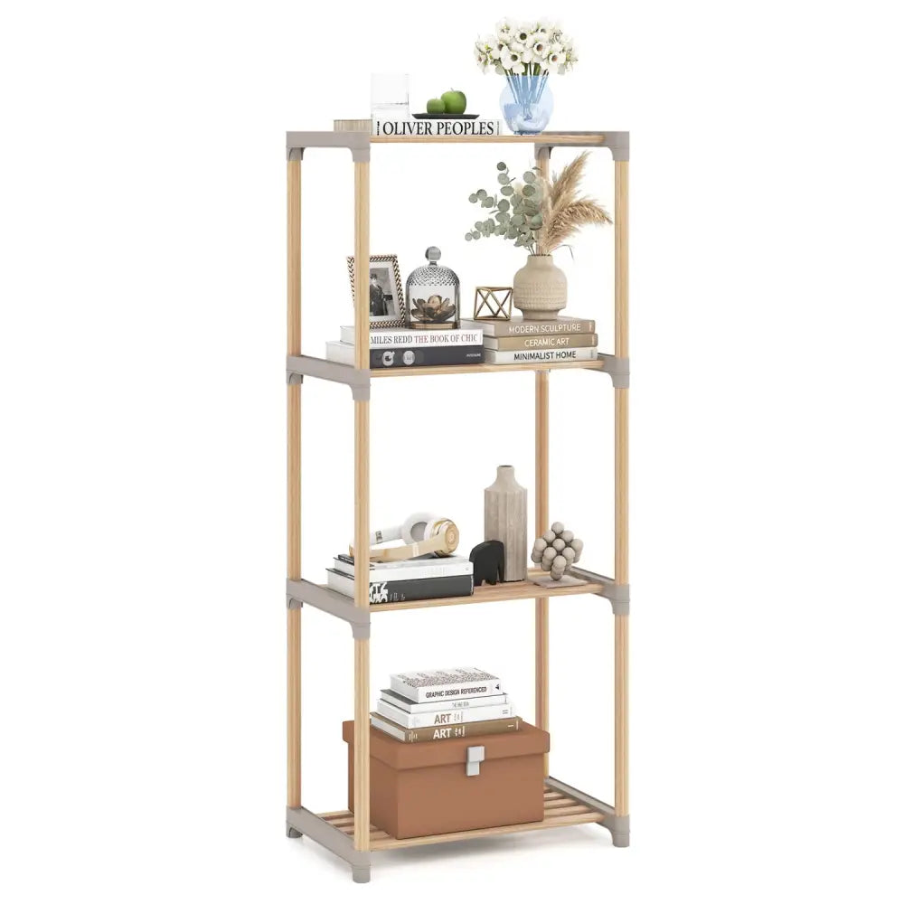 4-Tier Bookshelf with Open Shelves for Home Office and Bathroom-4-Tier - Bookcases
