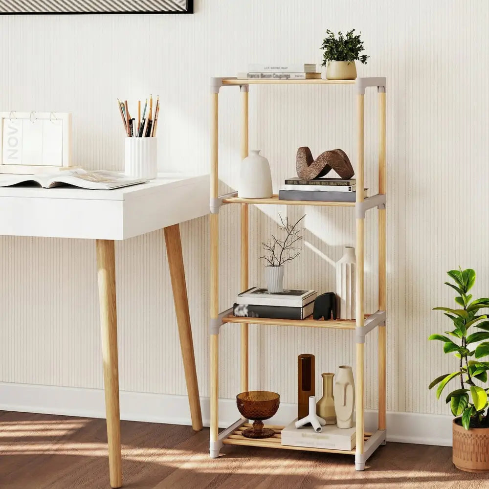 4-Tier Bookshelf with Open Shelves for Home Office and Bathroom-4-Tier - Bookcases