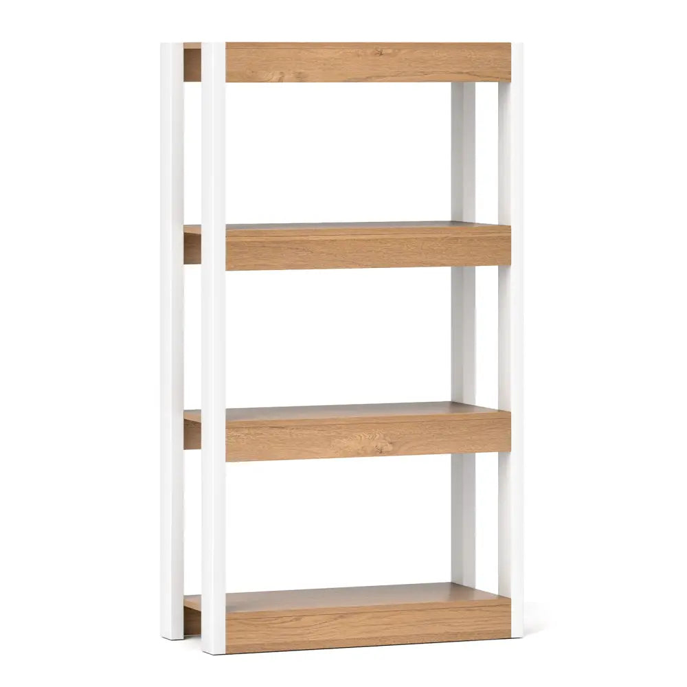 4 Tier Bookshelf Wooden Bookcase with Dual Anti-Tipping Kits-Natural - Natural - Bookcases
