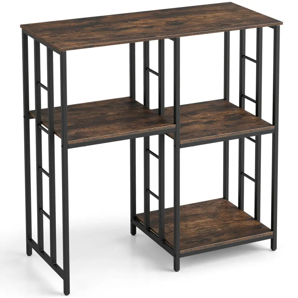 4-Tier Heavy-Duty Kitchen Baker’s Rack- Brown - Brown - Baker’s Racks