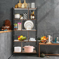 4-Tier Industrial Bookshelf Floor Standing Storage Rack Large Storage - Brown - Bookcases