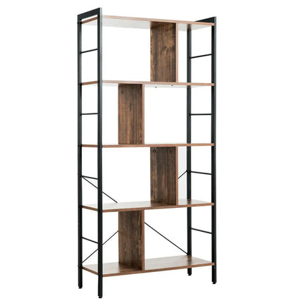 4-Tier Industrial Bookshelf Floor Standing Storage Rack Large Storage Costway