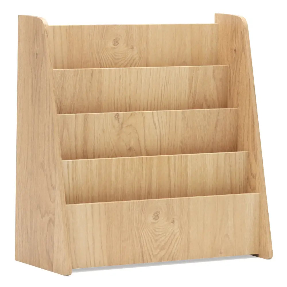 4-Tier Kids Bookshelf with Deep Compartments for Bedroom-Natural - Natural - Kids Storage