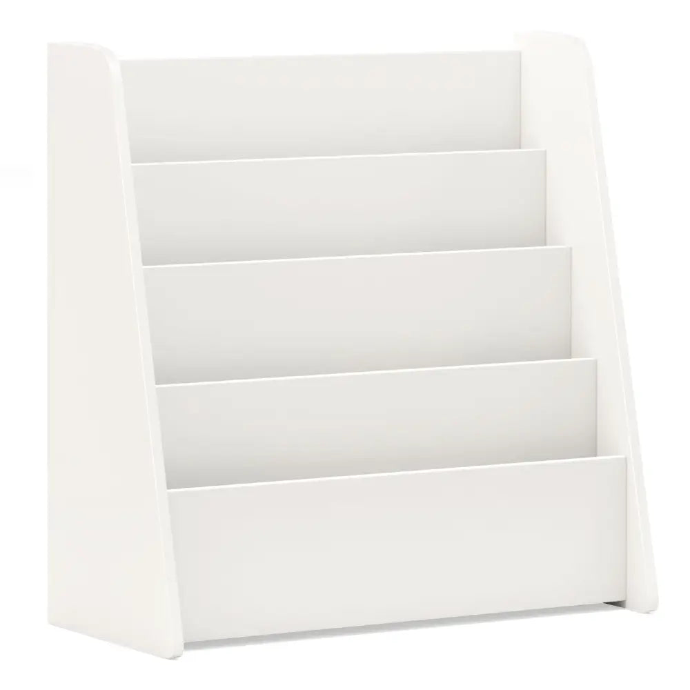 4-Tier Kids Bookshelf with Deep Compartments for Bedroom-White - White - Kids Storage
