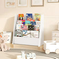 4-Tier Kids Bookshelf with Deep Compartments for Bedroom-White - White - Kids Storage