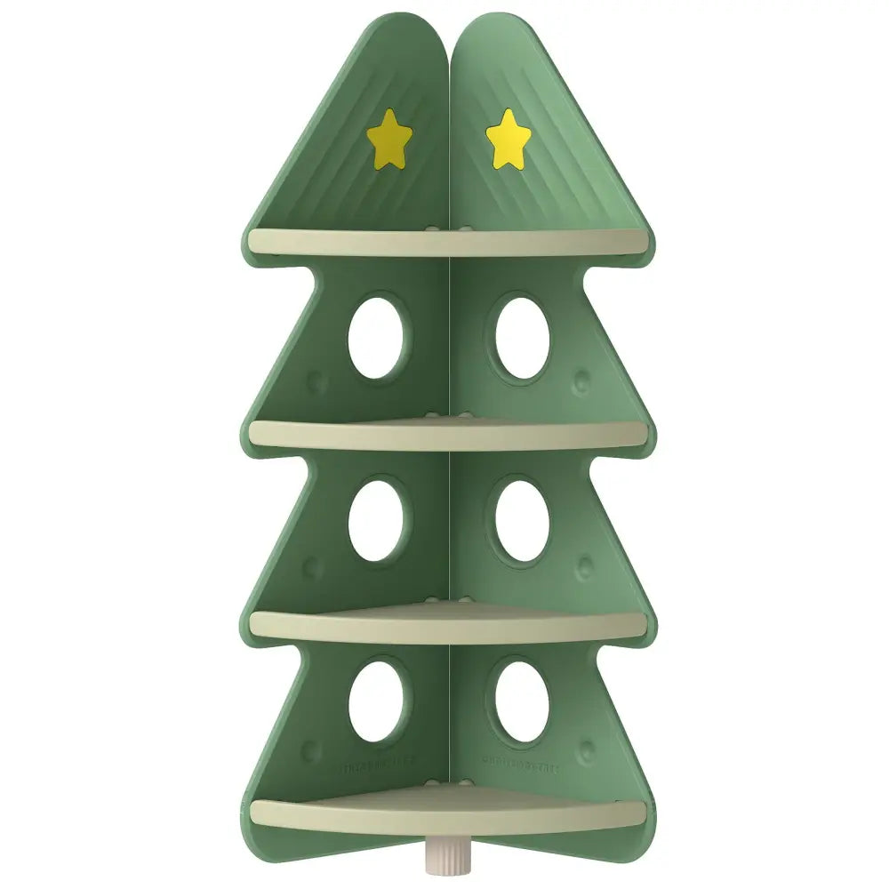4-Tier Kids Corner Bookshelf Baby Display Shelf for Kids Room-Green - Green - Kids Storage