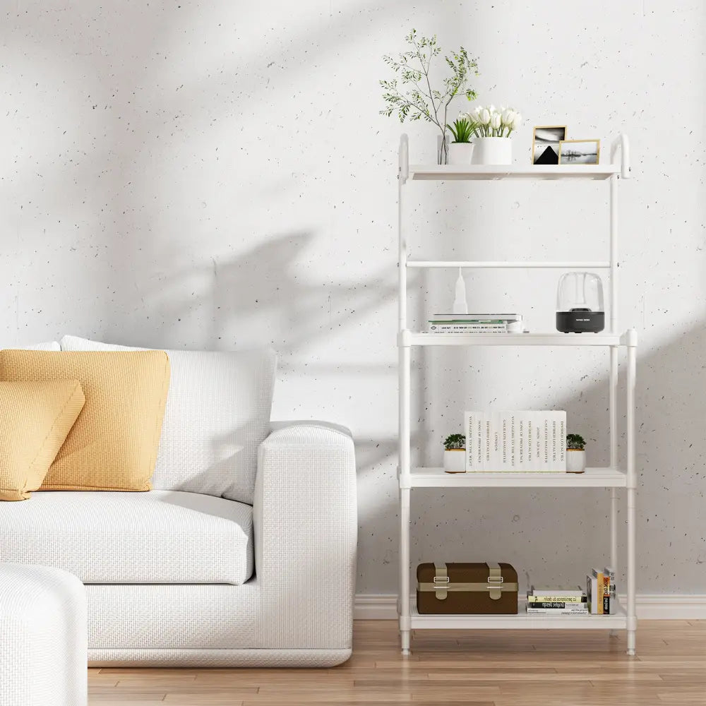 4-Tier Kitchen Storage Baker Microwave Oven Rack Shelves-White - White - Baker’s Racks