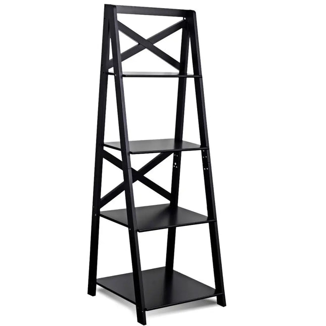 4-Tier Ladder Space-saving Bookshelf Costway