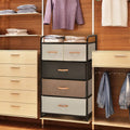 4-Tier Organizer Tower Steel Frame Wooden Top Storage with 5-Drawer Dresser-Muticolor - Multicolor - Dressers & Chests