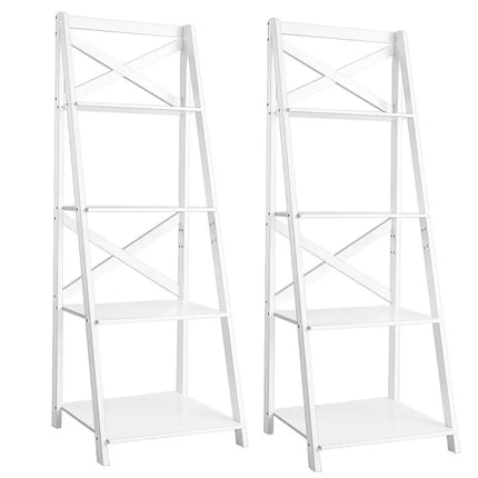 4-Tier Wood Display Storage Bookshelf-White Costway
