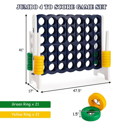 4-to-Score 4 in A Row Giant Game Set for Kids Adults Family Fun - Dark Blue - Lawn Games