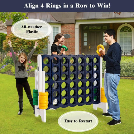 4-to-Score 4 in A Row Giant Game Set for Kids Adults Family Fun - Dark Blue - Lawn Games