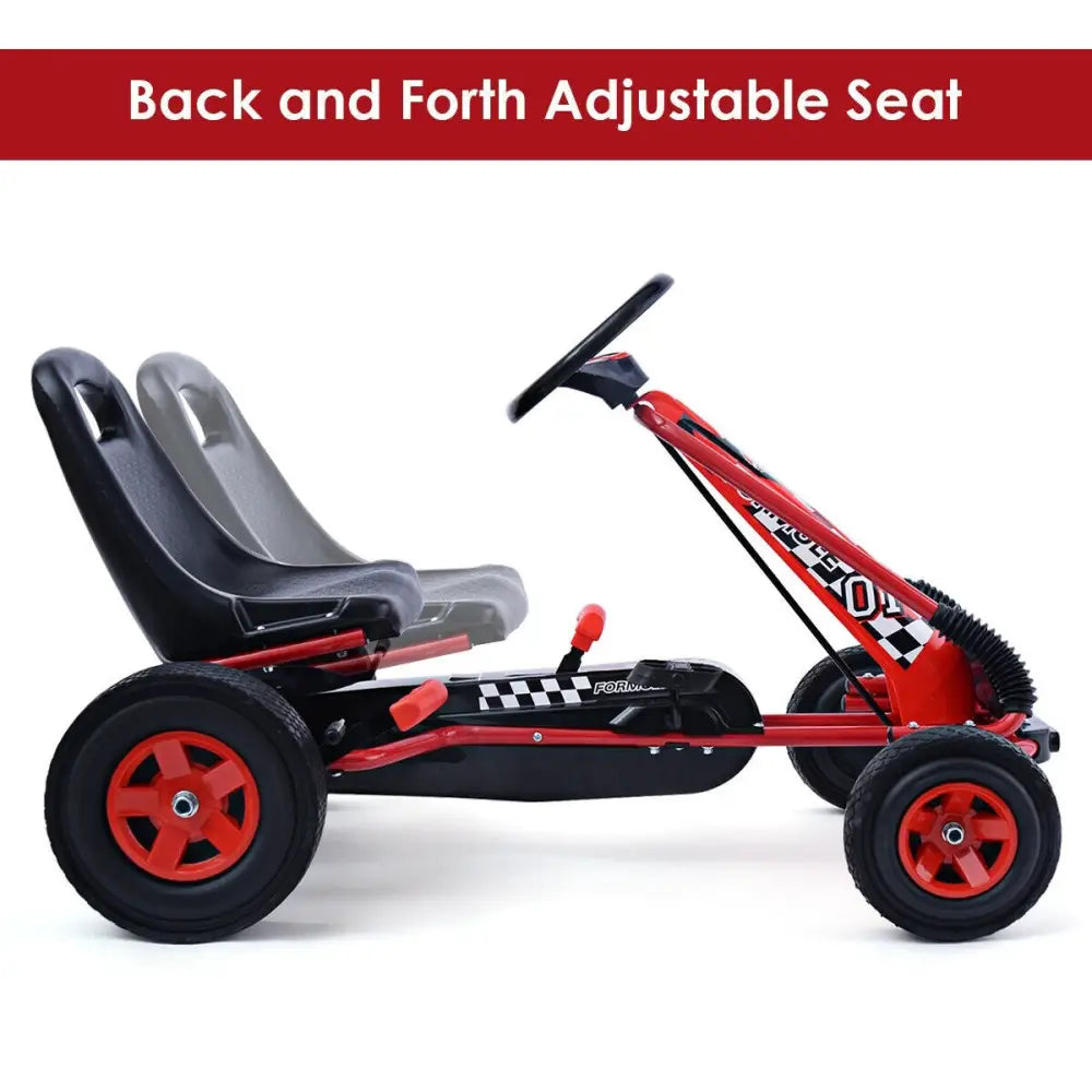 4 Wheels Kids Ride On Pedal Powered Bike Go Kart Racer Car Outdoor Play Toy-Red - Red - Push & Pedal Ride On Toys