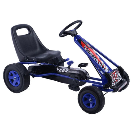 4 Wheels Kids Ride On Pedal Powered Bike Go Kart Racer Car Outdoor Play Toy-Blue - Blue - Push & Pedal Ride On Toys