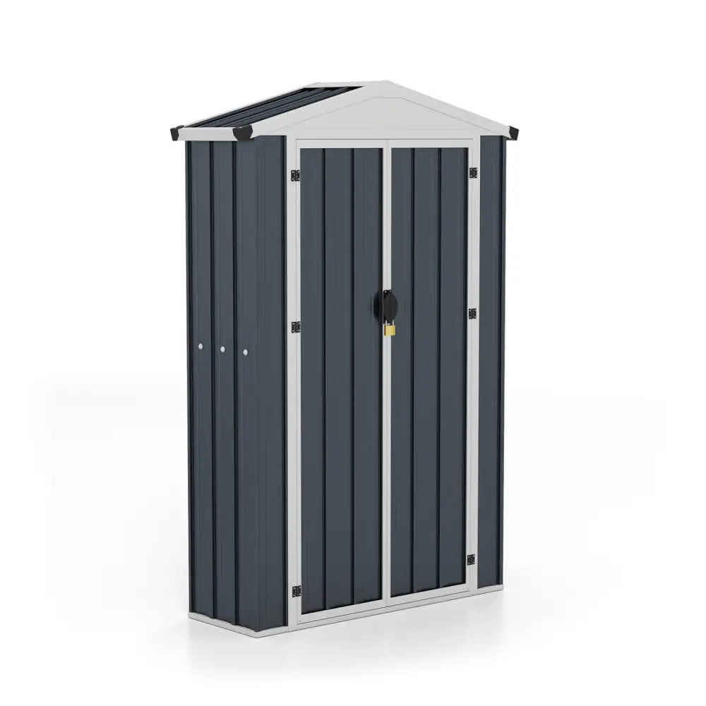 4 x 2 x 6 FT Outdoor Storage Shed with Sloping Roof and Lockable Door-Gray - Gray - Sheds & Outdoor Storage