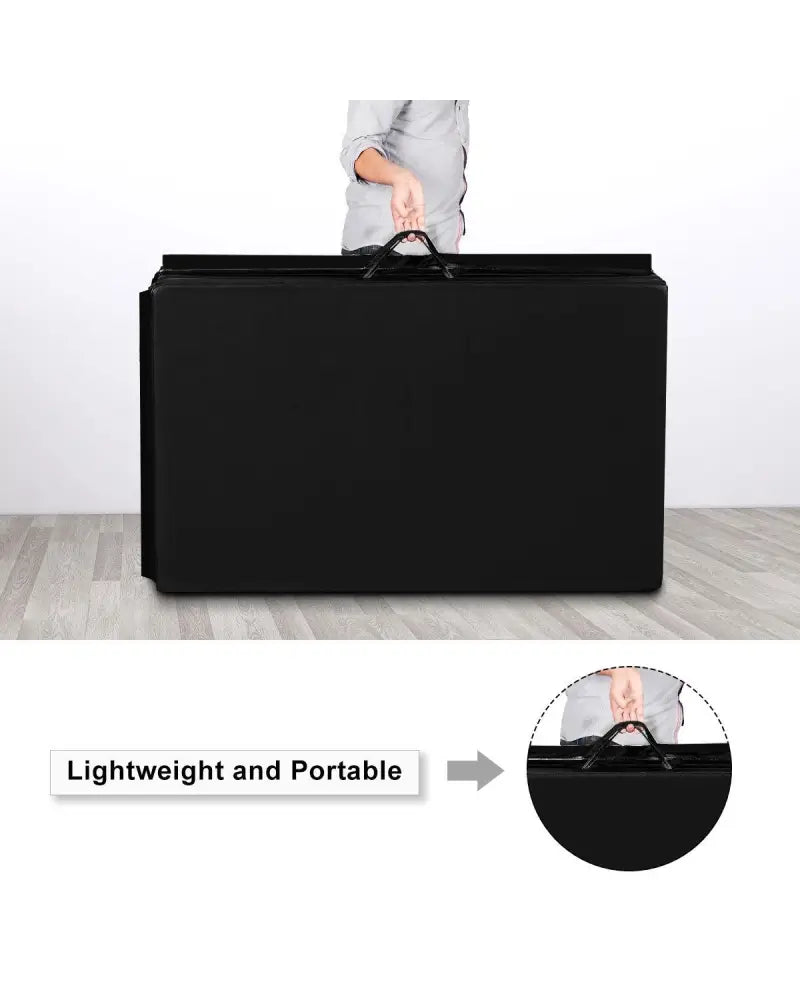 4’ x 8’ x 2 Inch Folding Panel Exercise Gymnastics Mat-Black - Black - Yoga & Gym Mats