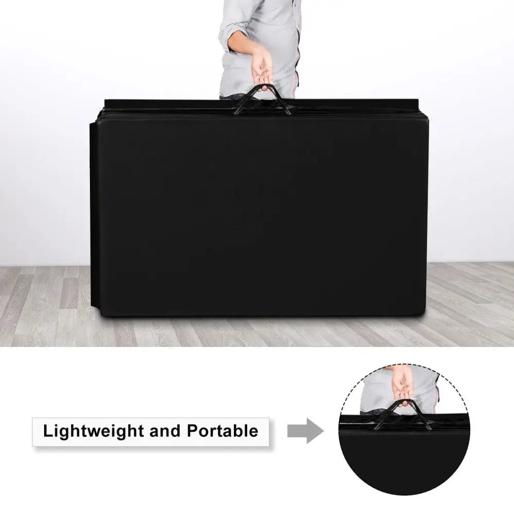 4’ x 8’ x 2 Inch Folding Panel Exercise Gymnastics Mat-Black - Black - Yoga & Gym Mats