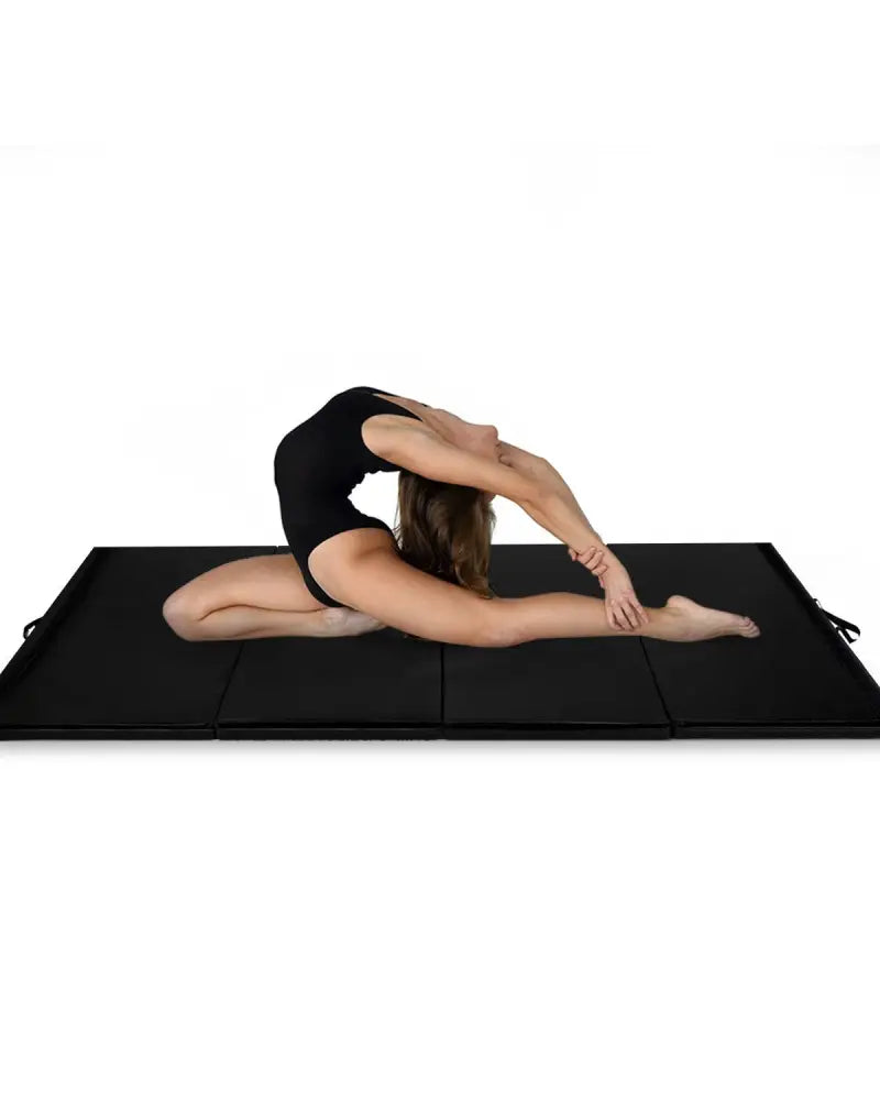 4’ x 8’ x 2 Inch Folding Panel Exercise Gymnastics Mat-Black - Black - Yoga & Gym Mats
