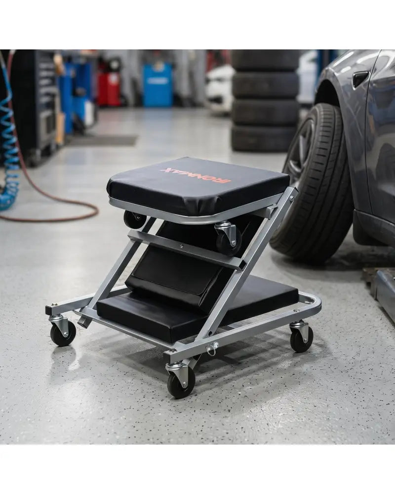 40’’ 2-in-1 Mechanic Creeper & Z-Seat with 6 Swivel CastersBlack - Black & Gray - Garages