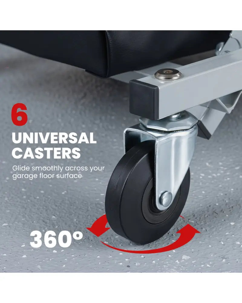 40’’ 2-in-1 Mechanic Creeper & Z-Seat with 6 Swivel CastersBlack - Black & Gray - Garages
