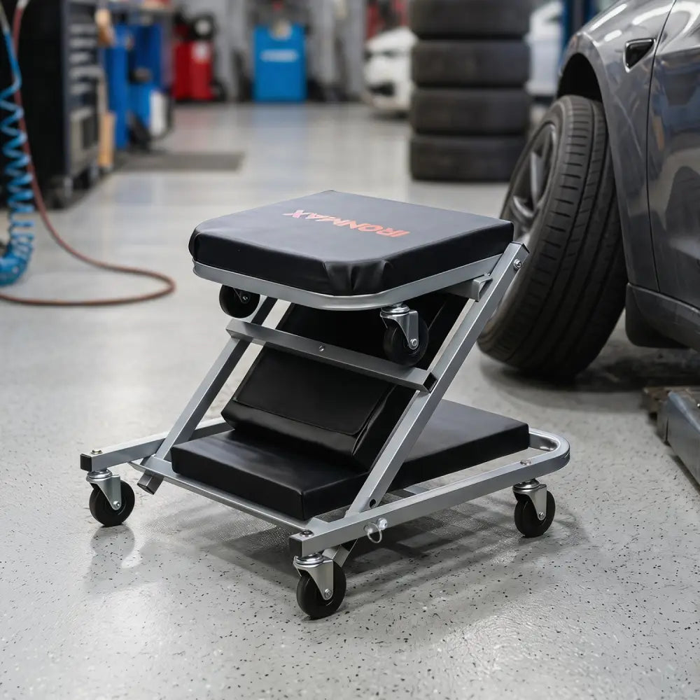 40’’ 2-in-1 Mechanic Creeper & Z-Seat with 6 Swivel CastersBlack - Black & Gray - Garages