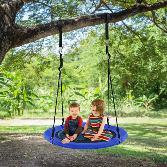 40 Inch 770 lbs Flying Saucer Tree Swing Kids Gift with 2 Tree Hanging Straps-Blue - Blue - Swing & Playsets